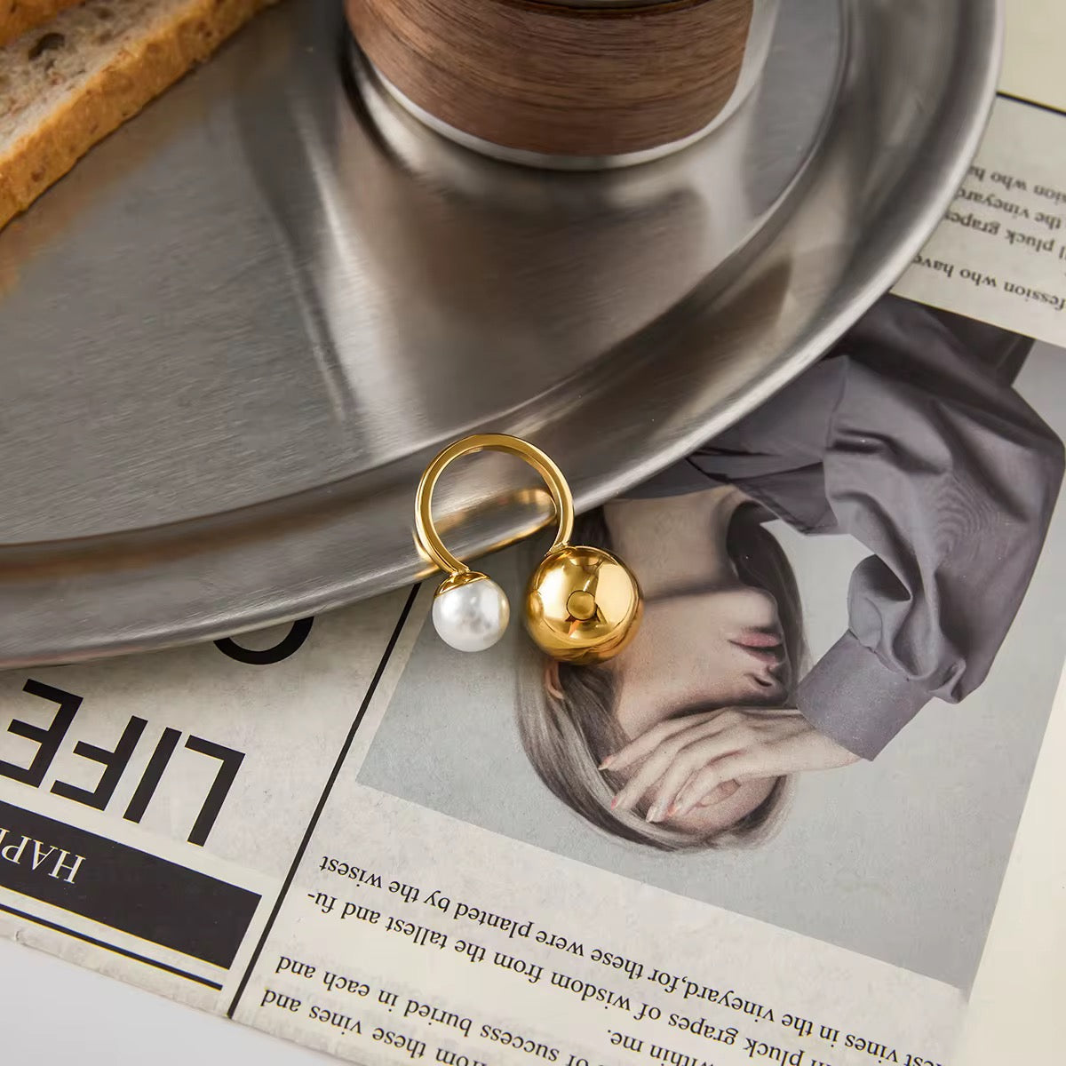 OPEN PEARL RING